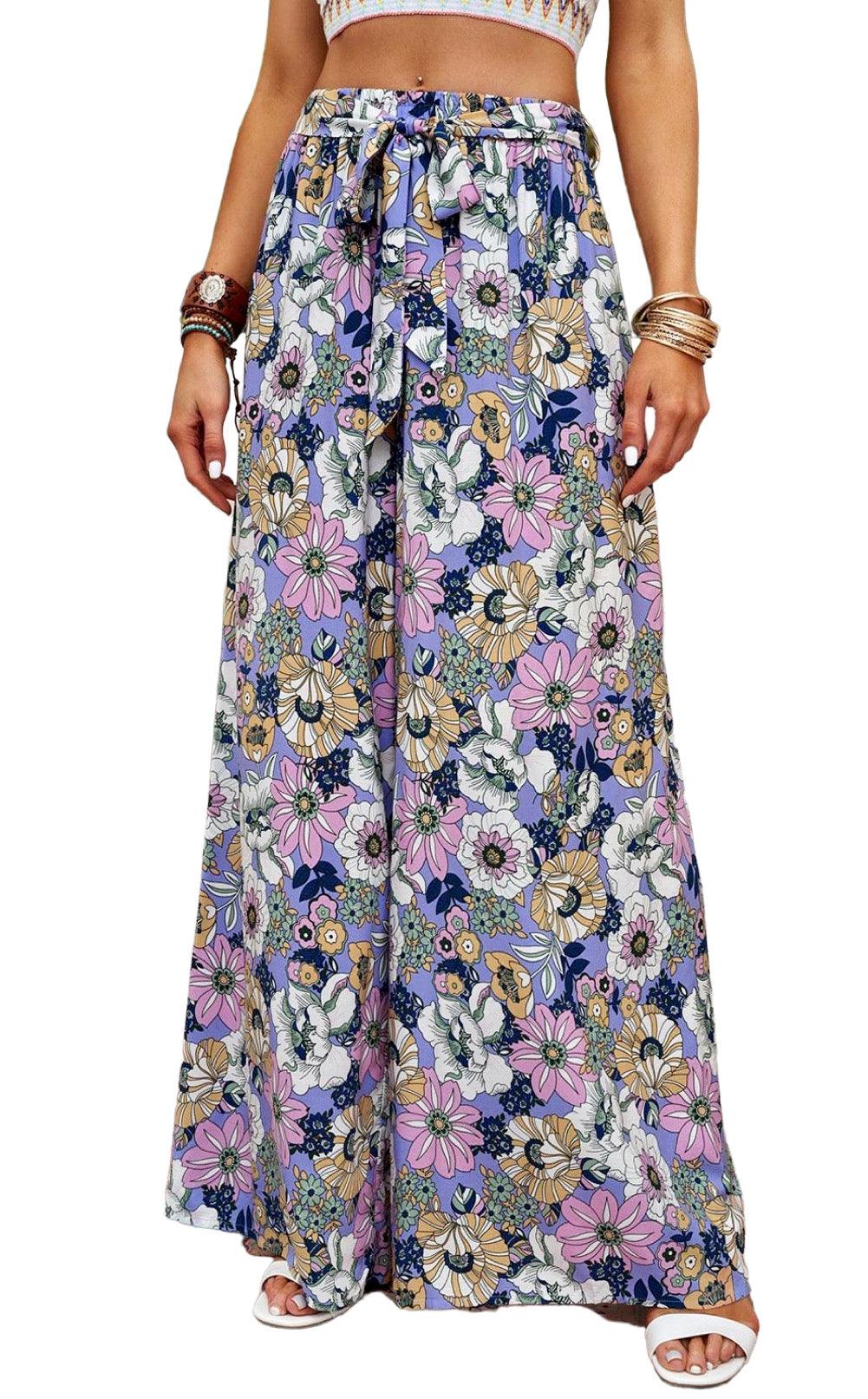 How to Style Floral Tie Belt Wide Leg Pants for Springtime - Jewelry Bubble