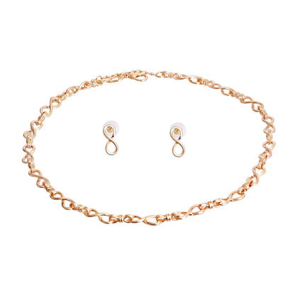 Elegant Gold Link Necklace Set: Endless Infinity Link Fashion Jewelry