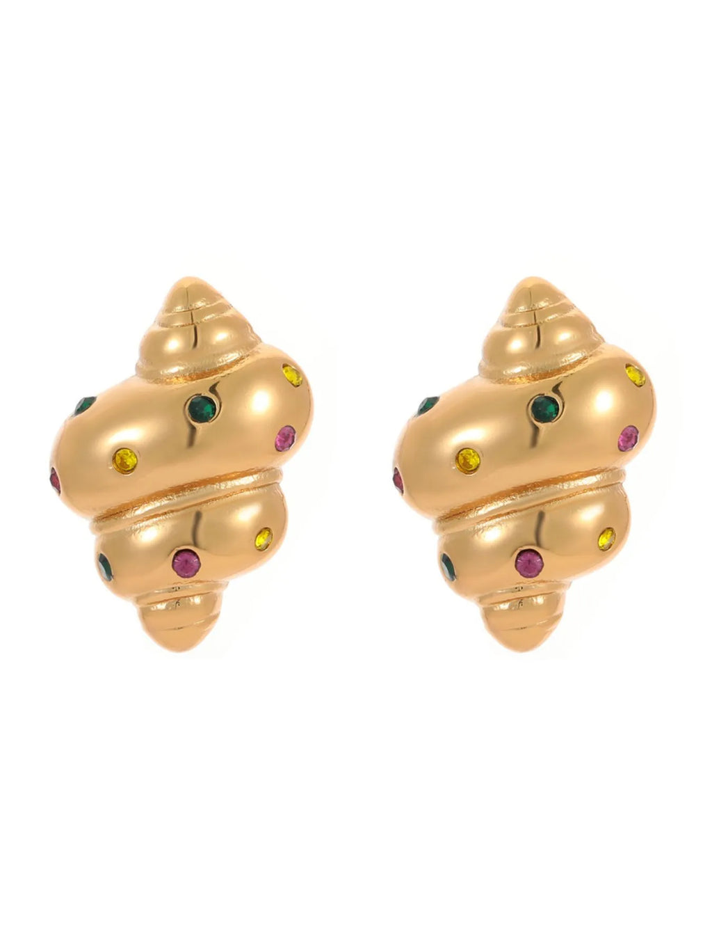 Gold Plated Earrings 18K Stainless Steel Zircon Studs