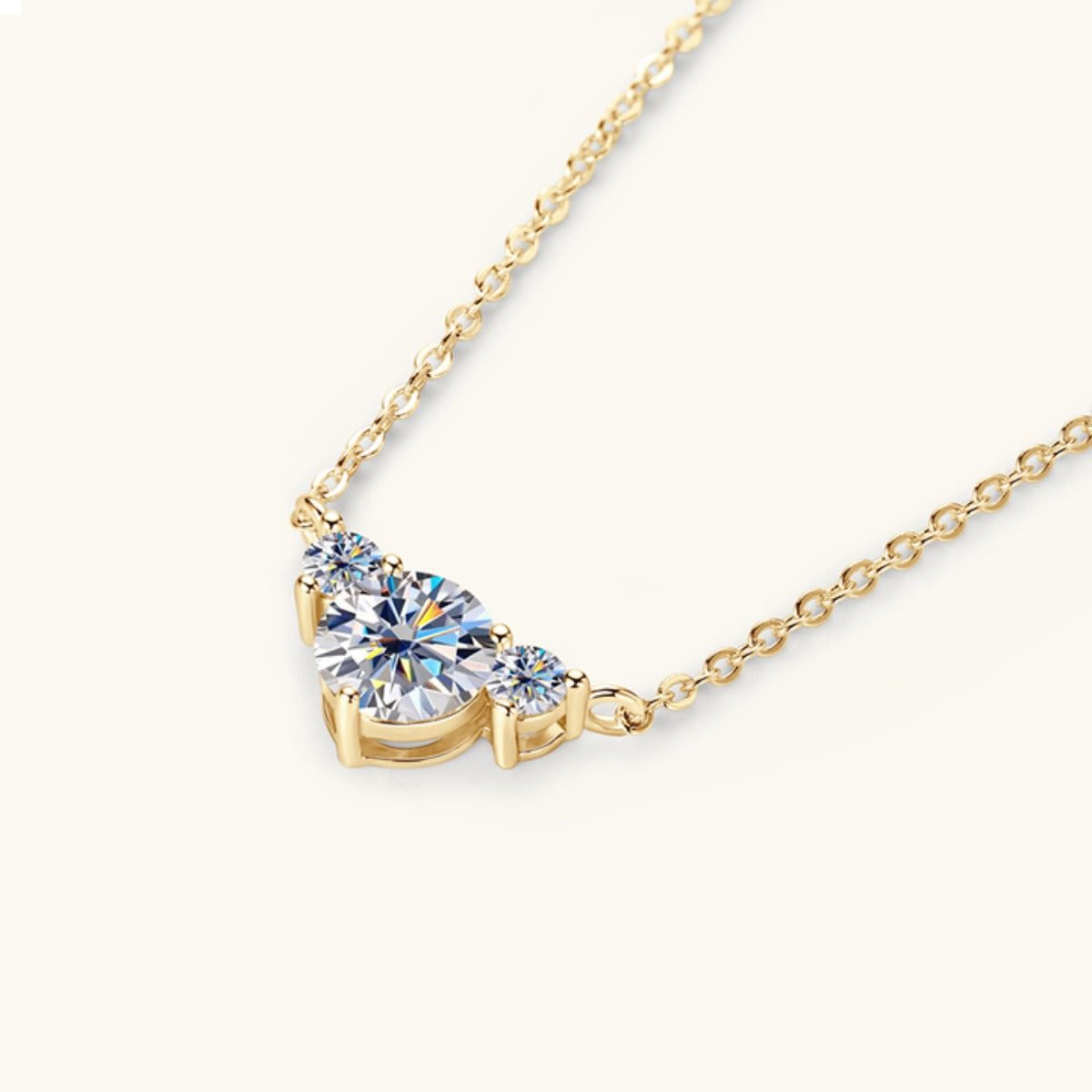 Radiant Trio Moissanite Necklace