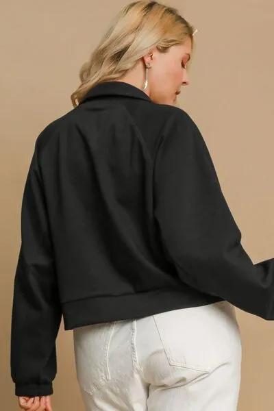 Half Zip Cropped Black Sweatshirt for Women – A Modern Wardrobe Essential