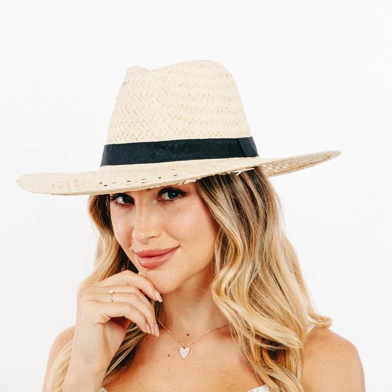 Basket Weave Straw Sun Hat for Effortless Elegance