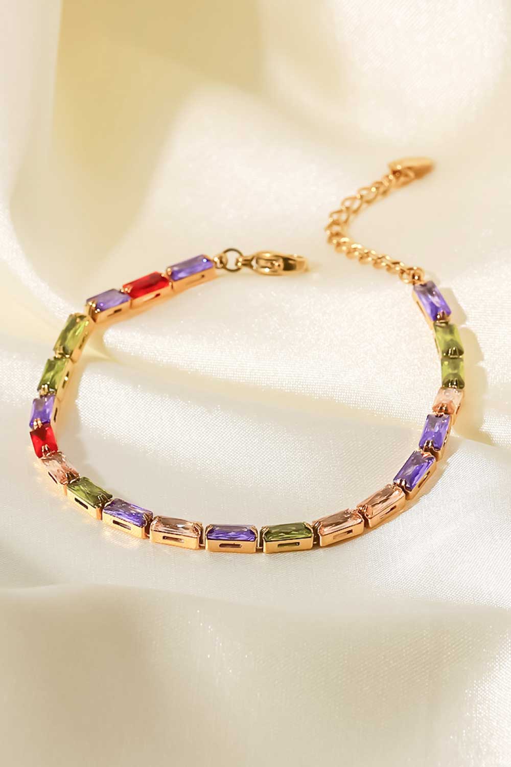 18K Gold Plated Multicolor Cubic Zirconia Bracelet