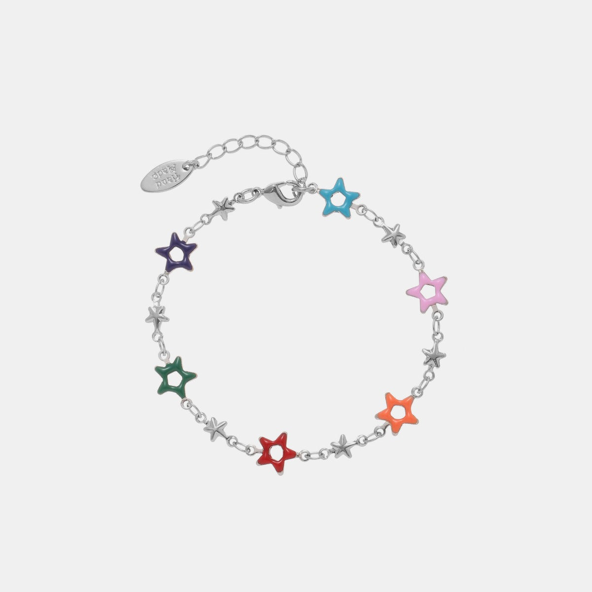 Multicolor Open Star Delicate Chain Bracelet for Women