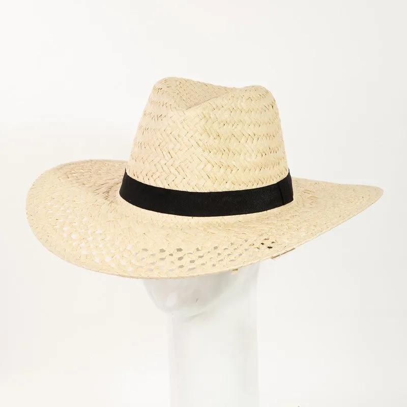 Basket Weave Straw Sun Hat for Effortless Elegance