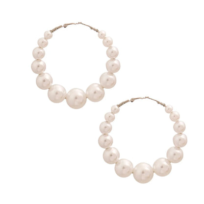 Chic White Pearlescent Hoop Earrings: Elevate Your Style Today