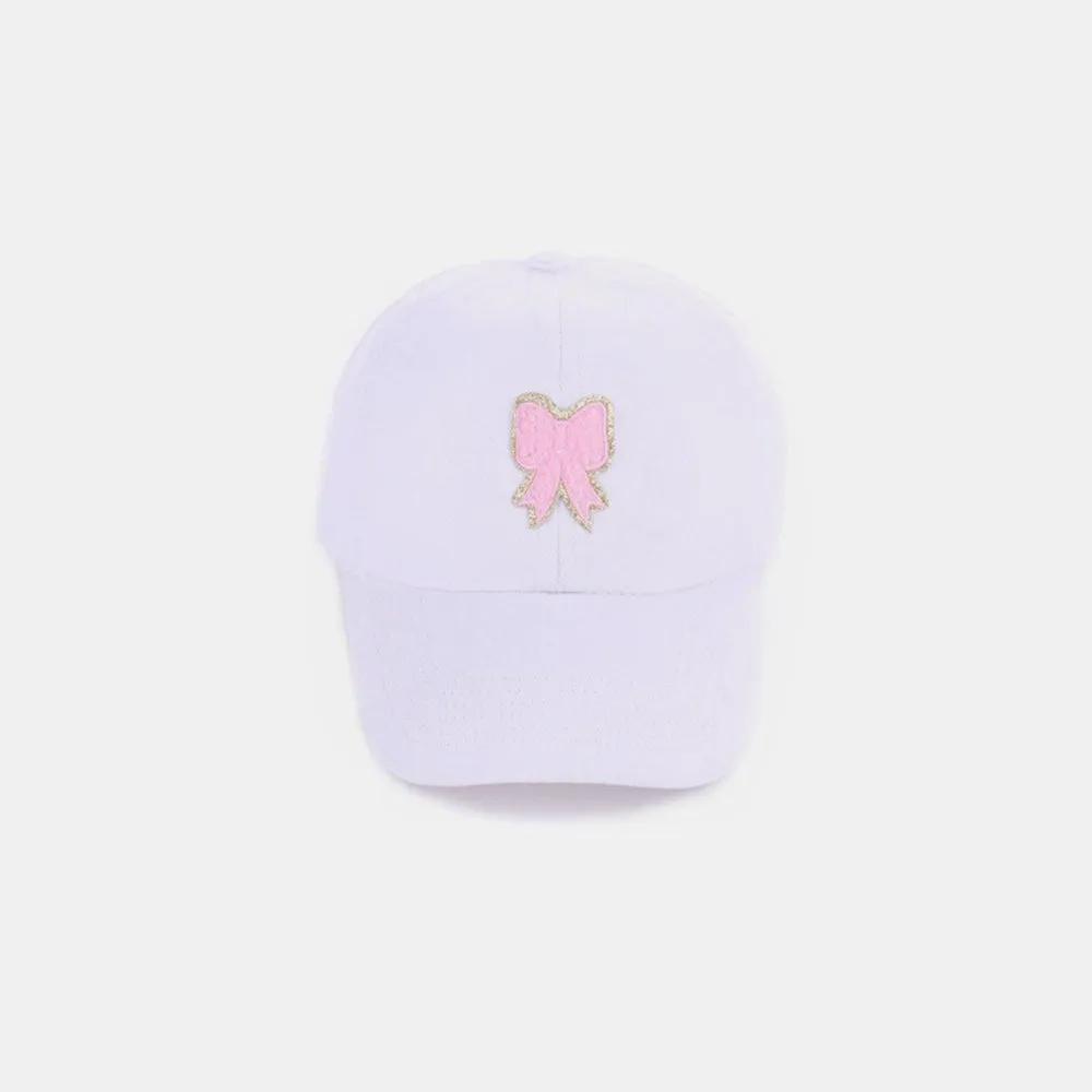 Ribbon Bow Chenille Patch Baseball Cap – Chic and Feminine
