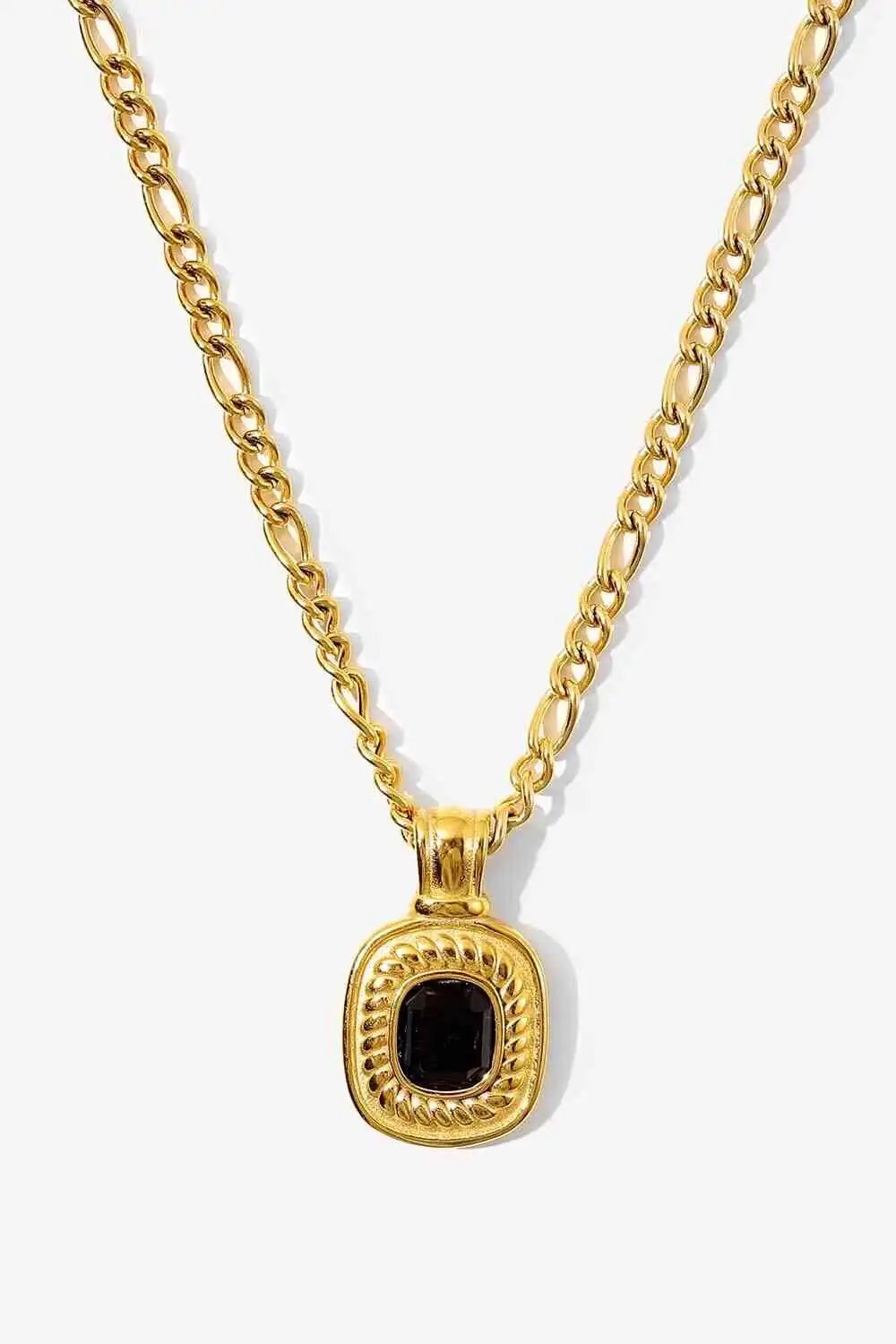 Elegant Rhinestone Pendant Necklace - Gold Fashion Jewelry for Women