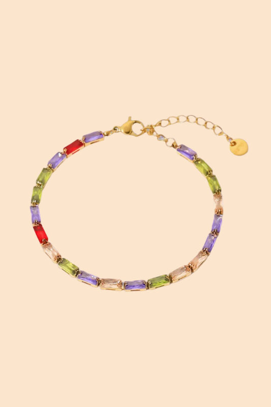 18K Gold Plated Multicolor Cubic Zirconia Bracelet Jewelry Bubble