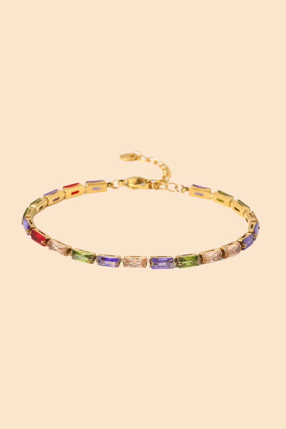 18K Gold Plated Multicolor Cubic Zirconia Bracelet Jewelry Bubble