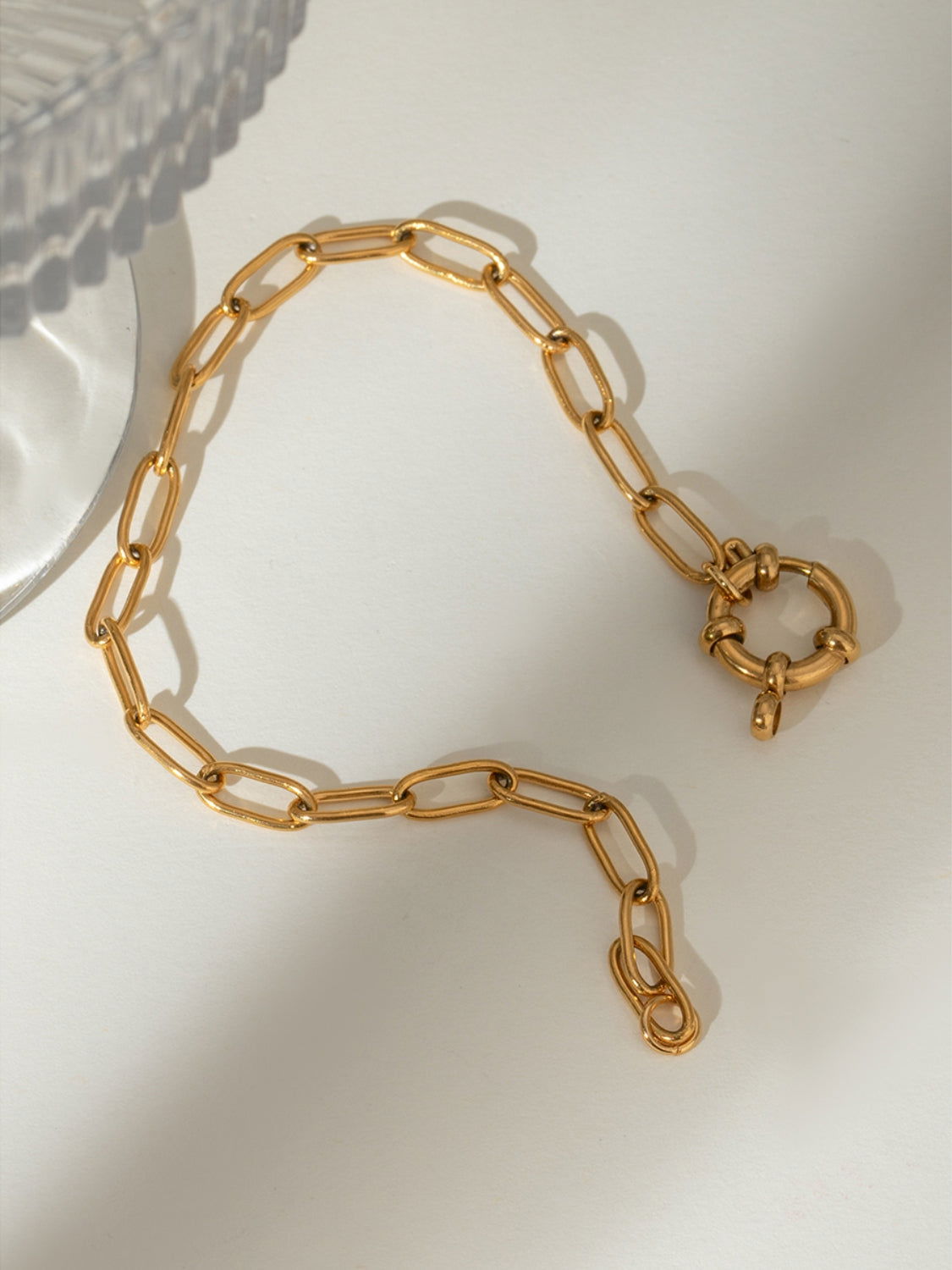 18K Gold-Plated Stainless Steel Chain Bracelet Jewelry Bubble