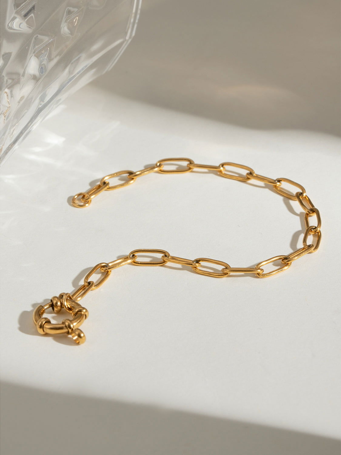 18K Gold-Plated Stainless Steel Chain Bracelet Jewelry Bubble