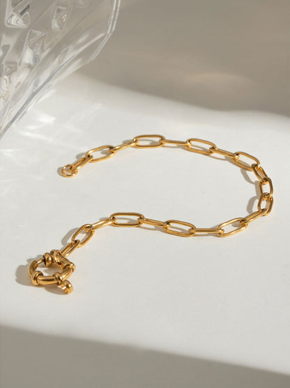 18K Gold-Plated Stainless Steel Chain Bracelet Jewelry Bubble