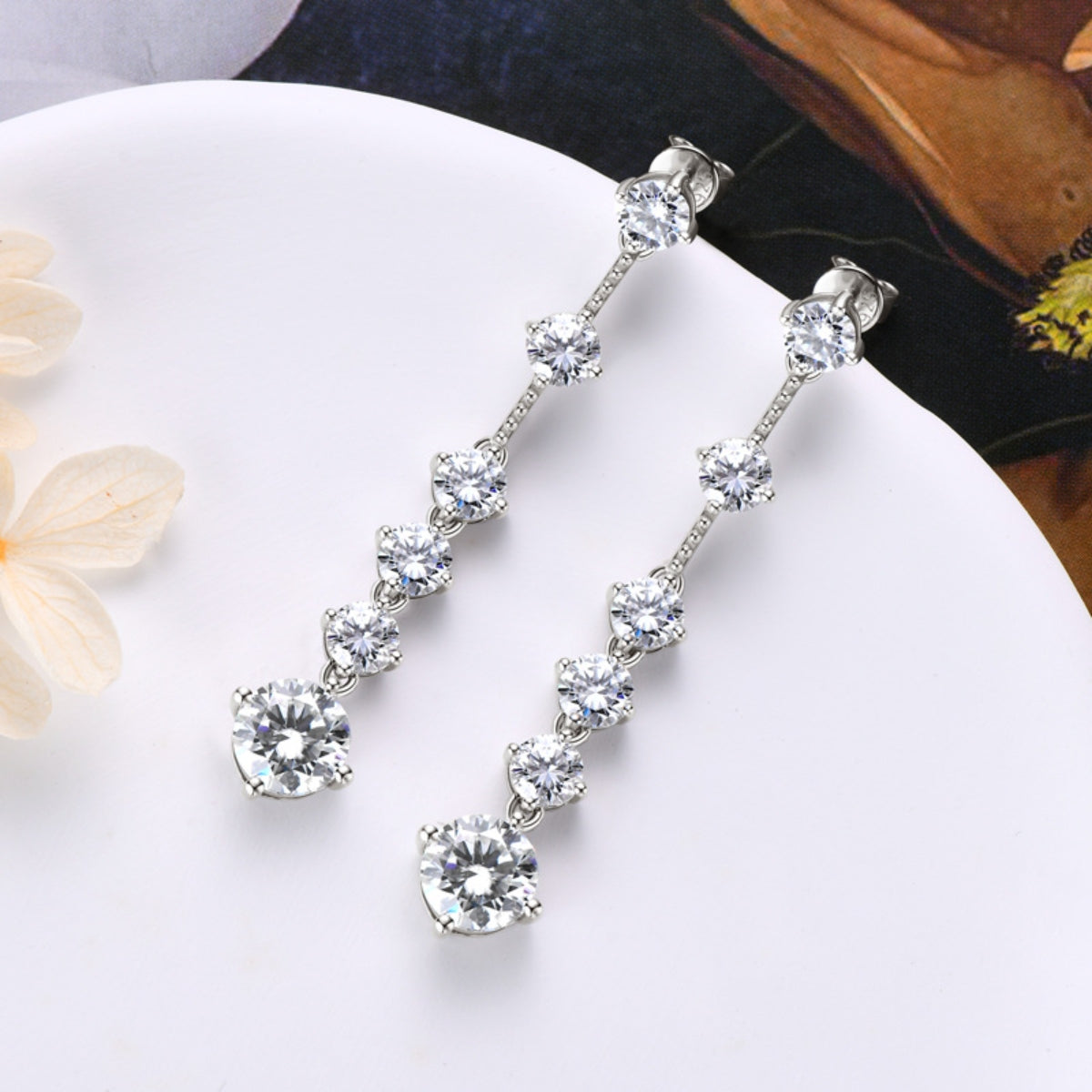 Sparkling Moissanite Drop Earrings