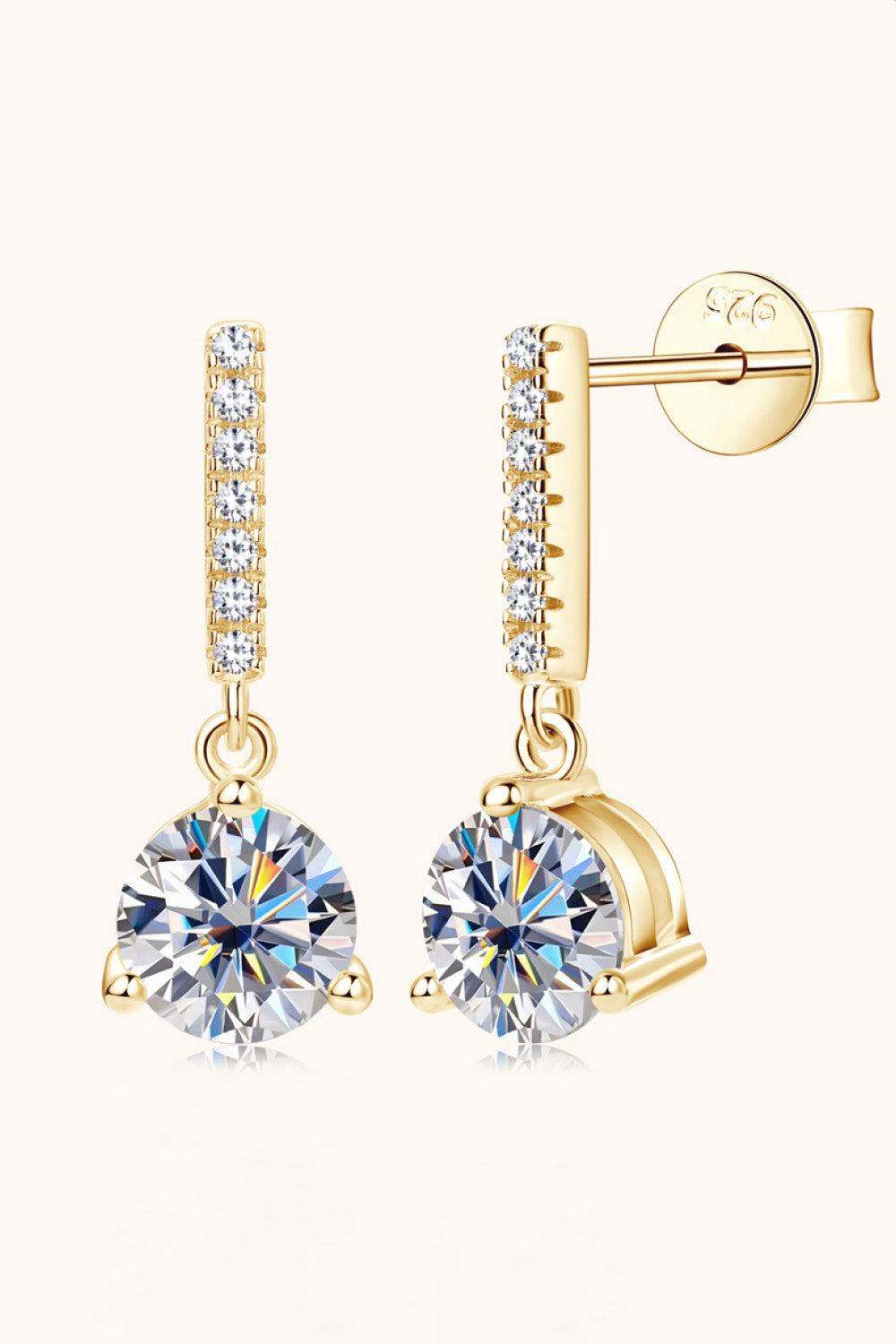 Elegant Moissanite Drop Earrings