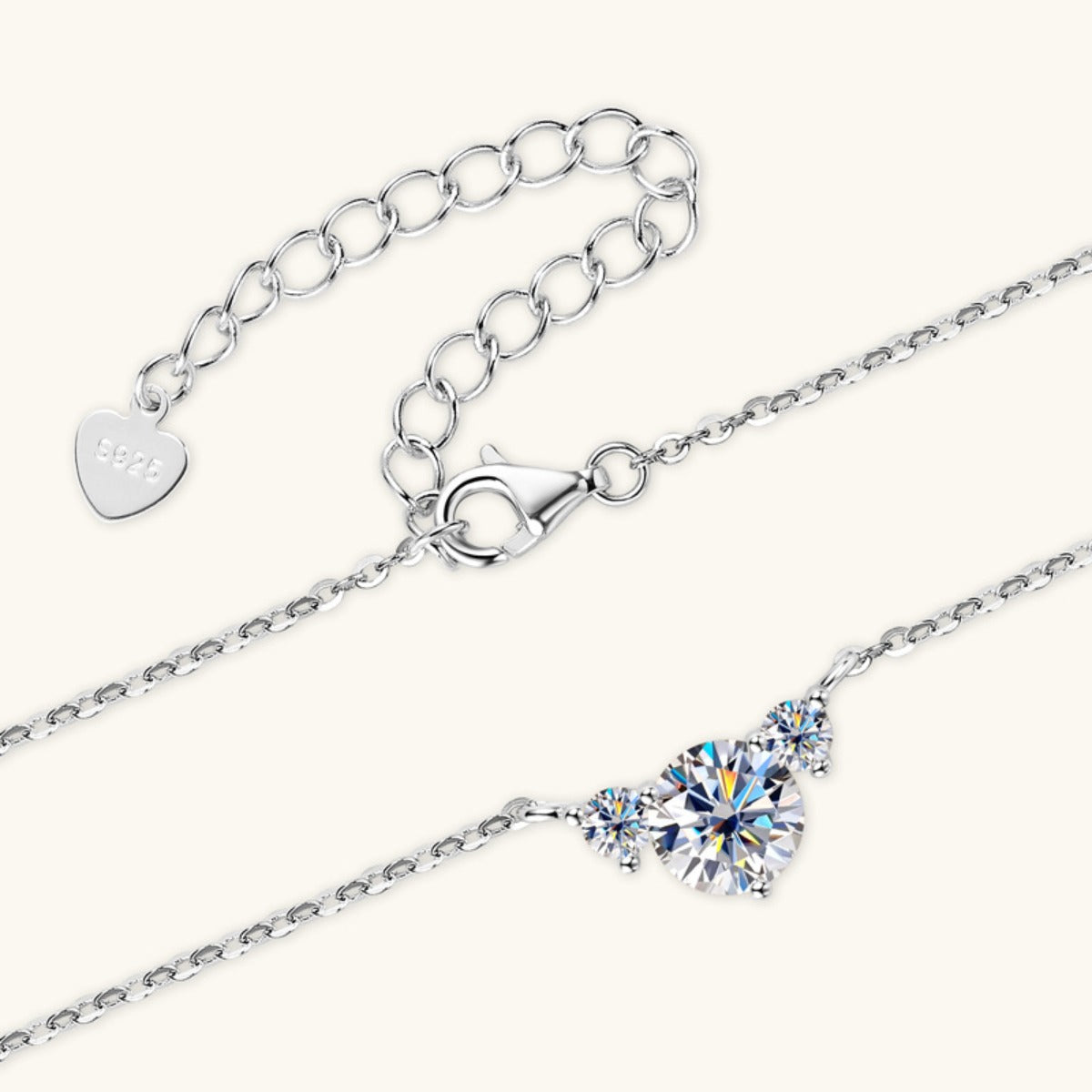 Radiant Trio Moissanite Necklace