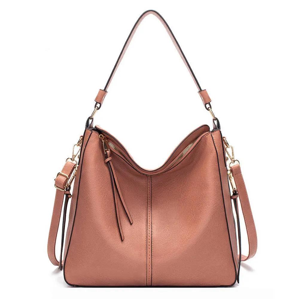 Classic Everyday Tote Handbag with Soft PU Surface, Multi-Compartment Interior & Convertible Shoulder Strap