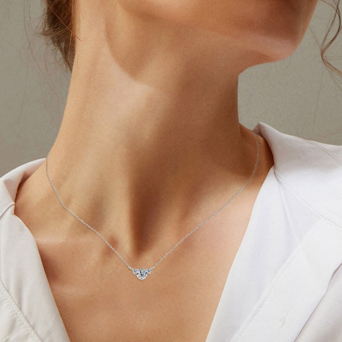 Radiant Trio Moissanite Necklace