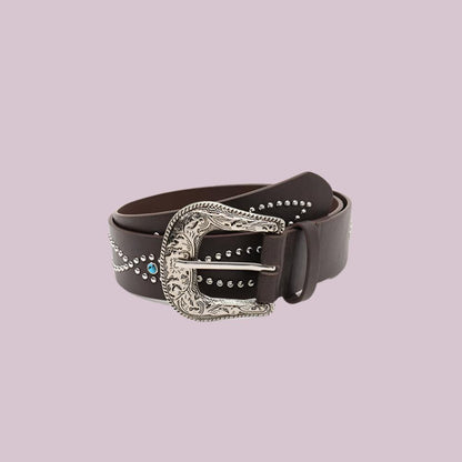 Rhinestone Faux Leather Belt for Women