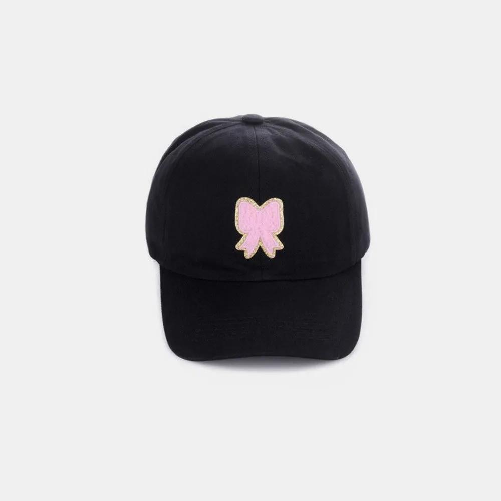 Ribbon Bow Chenille Patch Baseball Cap – Chic and Feminine