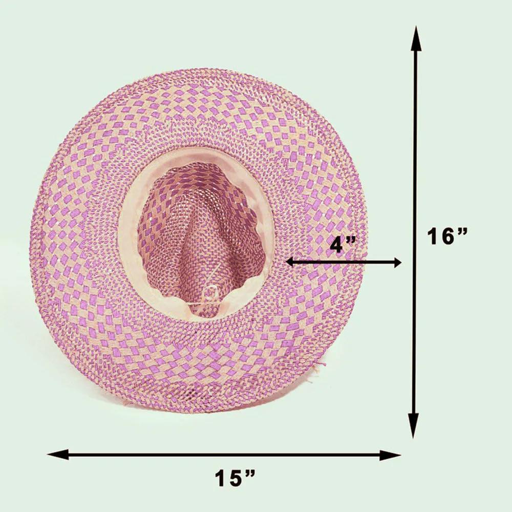 Checkered Straw Weave Sun Hat: Stylish Sun Protection