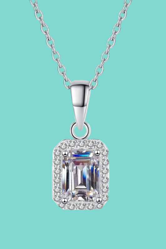 Elegant Moissanite Sterling Silver Pendant Necklace