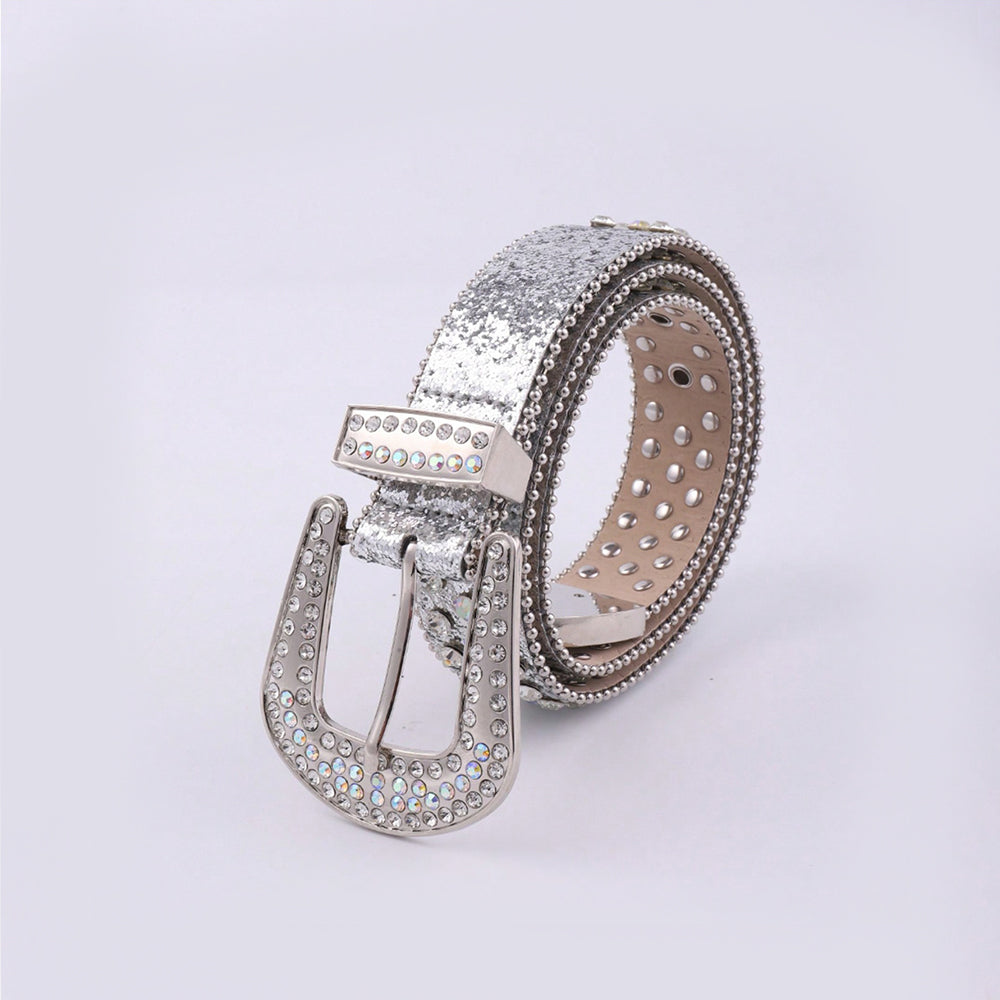 Rhinestone Silver Belt: Perfect Blend Of Style And Sparkle