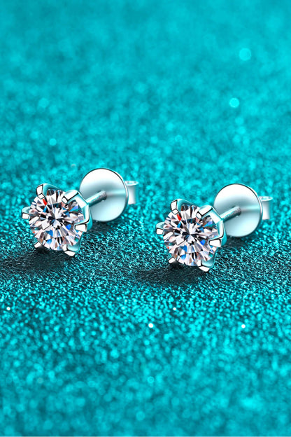 Timeless Moissanite Stud Earrings in S925 Sterling Silver