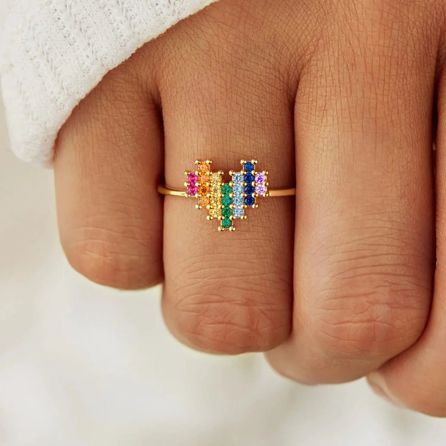 Rainbow Heart Ring: There's No One Quite Like You