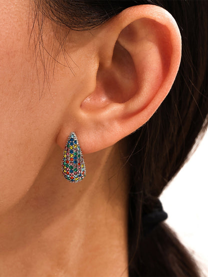 Teardrop Cubic Zirconia Earrings – Gold, Silver, Clear and Multicolored Variants to Choose