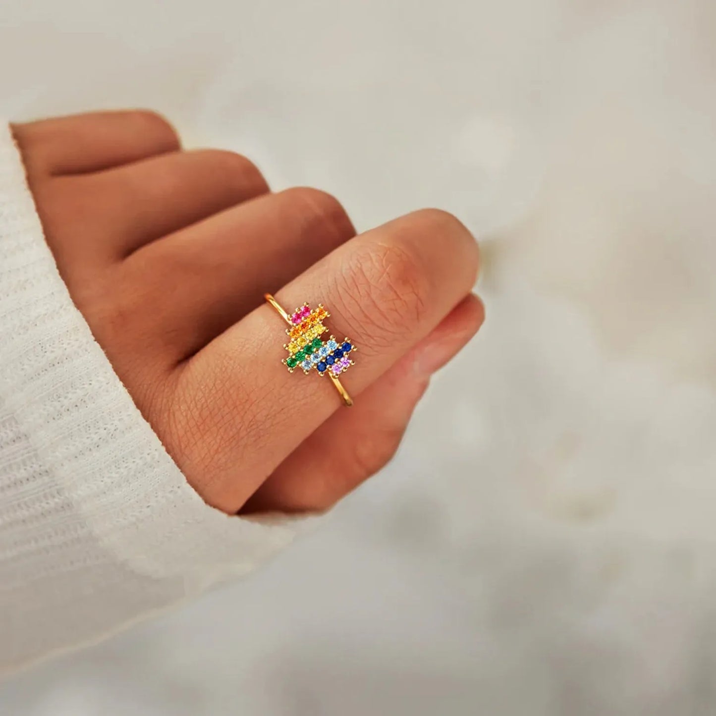 Rainbow Heart Ring: There's No One Quite Like You