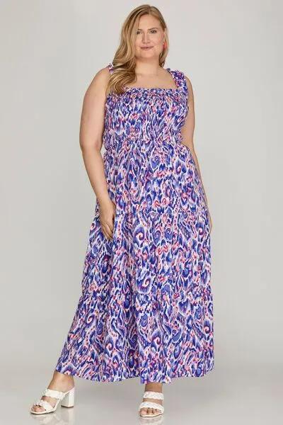 Smocked Printed Wide Strap Tiered Dress - Cute, Comfy and Perfect for Any Occasion