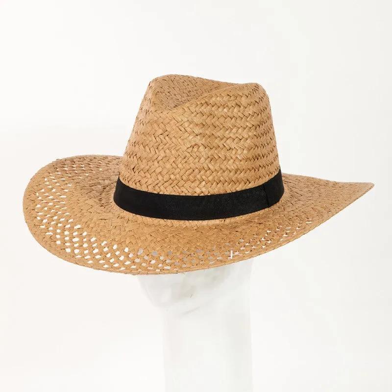 Basket Weave Straw Sun Hat for Effortless Elegance