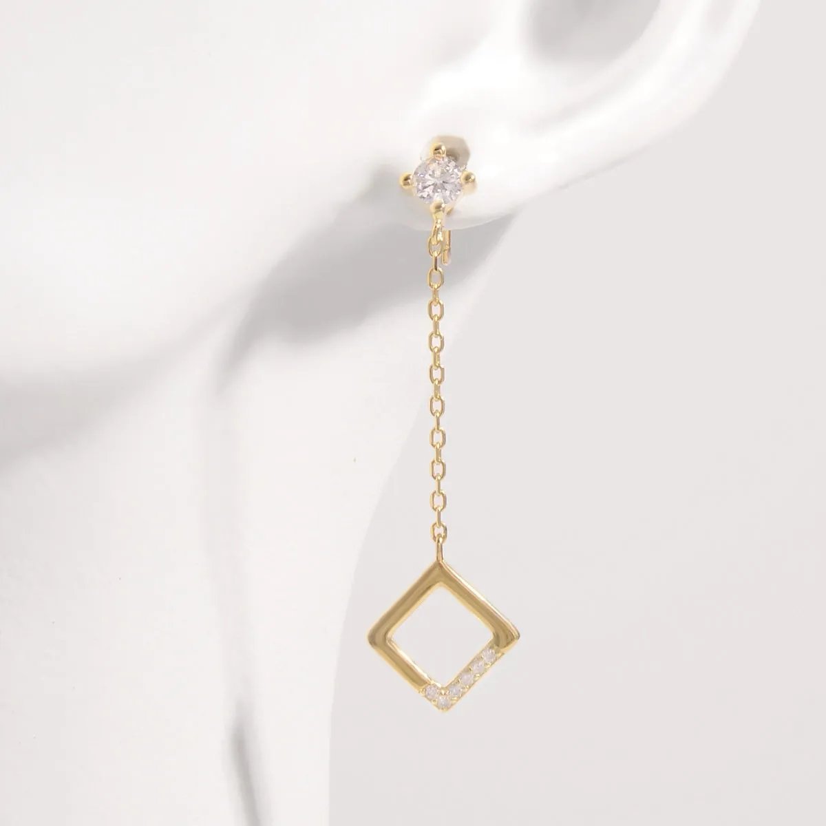 18K Gold-Plated Minimalist Drop Earrings with Zircon Accents