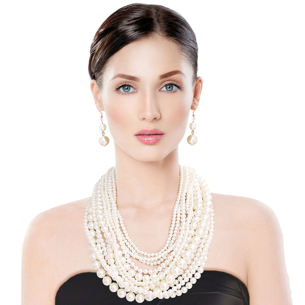 Layered Pearl Necklace Set for Women | Fashion Jewelry