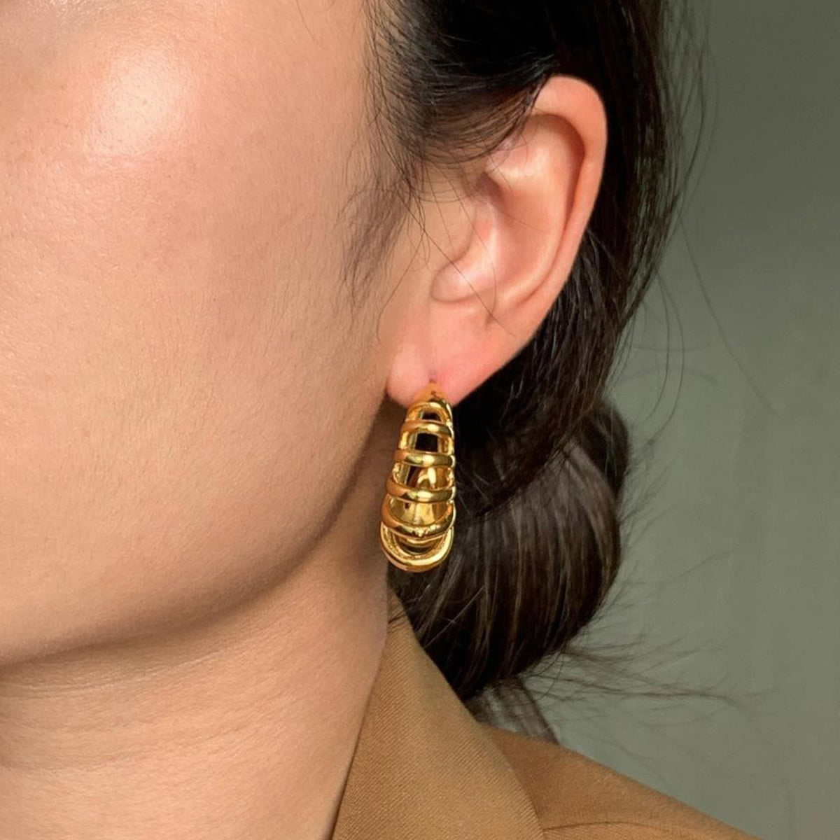 Small Ridge Hoop Earrings Standout Addition