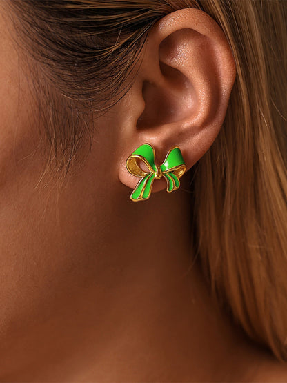 Bow Design Stud Earrings – Fun, Elegant, and Colorful