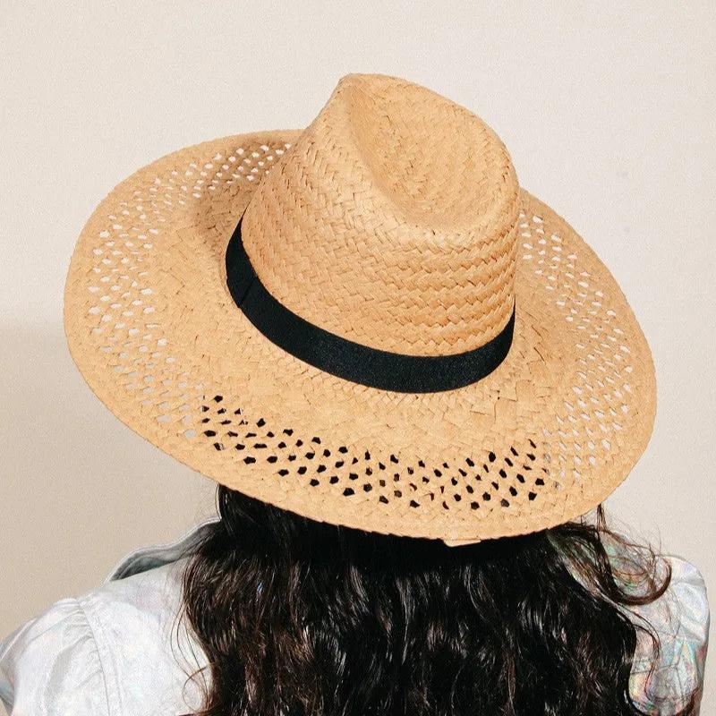 Basket Weave Straw Sun Hat for Effortless Elegance