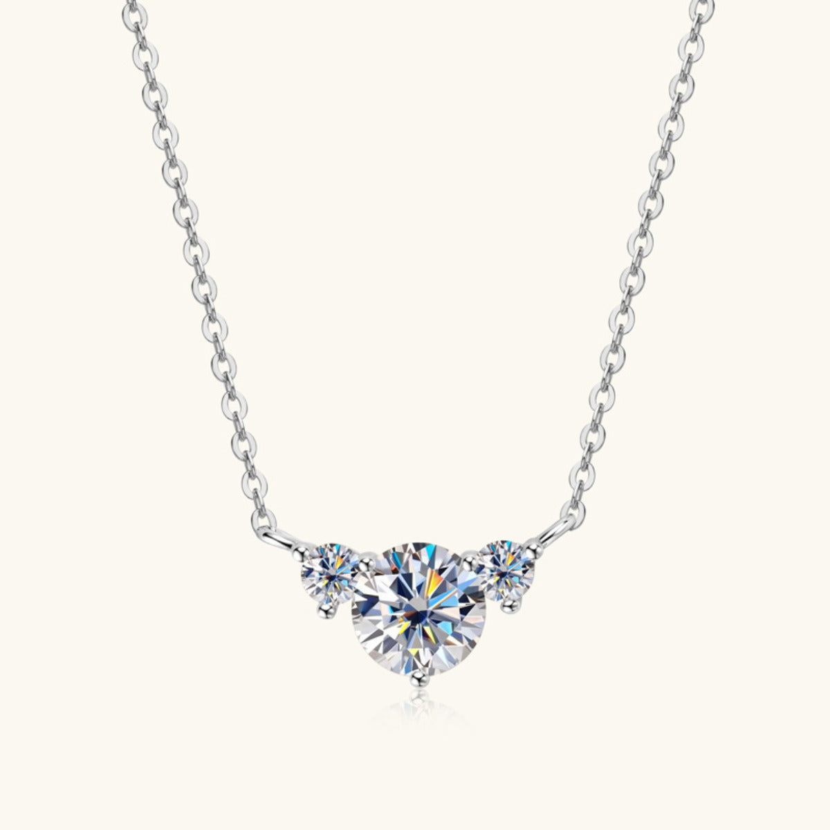 Radiant Trio Moissanite Necklace