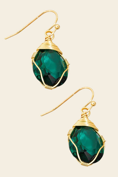 Stunning Wire-Wrapped Glass Dangle Earrings: Add Flair to Your Look