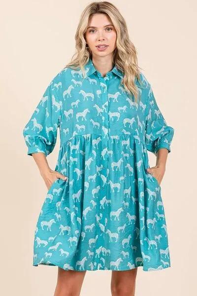 Zebra Print Button Down Shirt Mini Dress - Stand Out in Bold Style