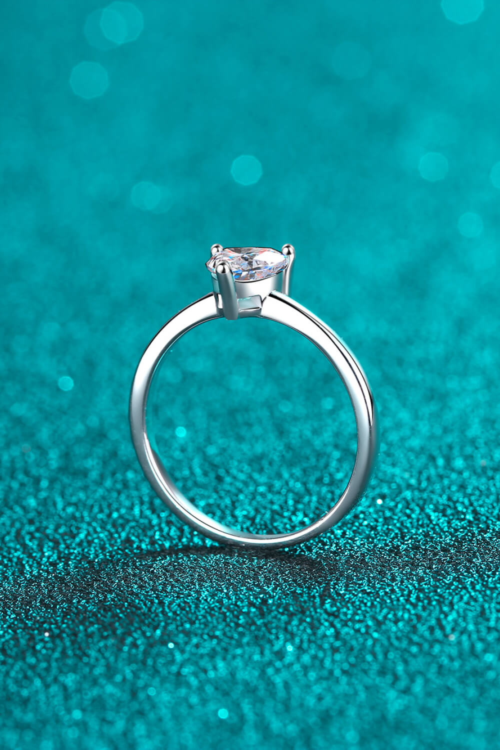 Mid-Century Inspired Heart Solitaire Ring - Sterling Silver