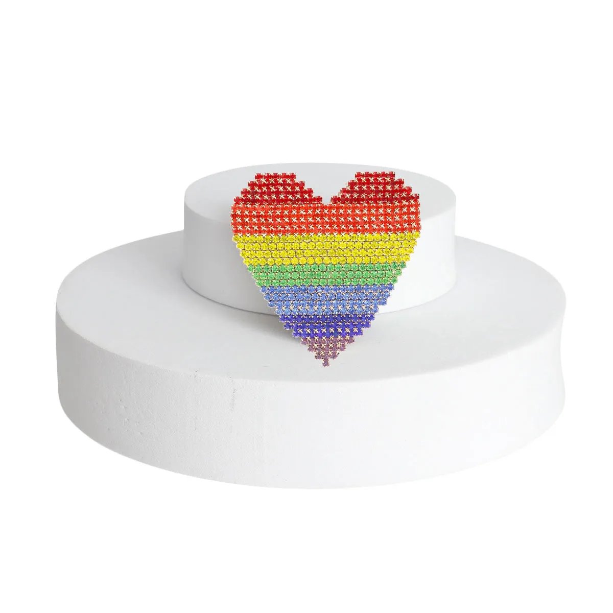 Rainbow Heart Brooch – Bold and Beautiful