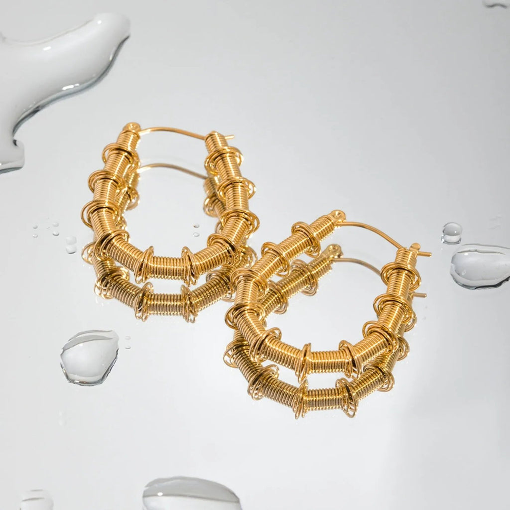 18K Gold-Plated Slinky Hoop Earrings