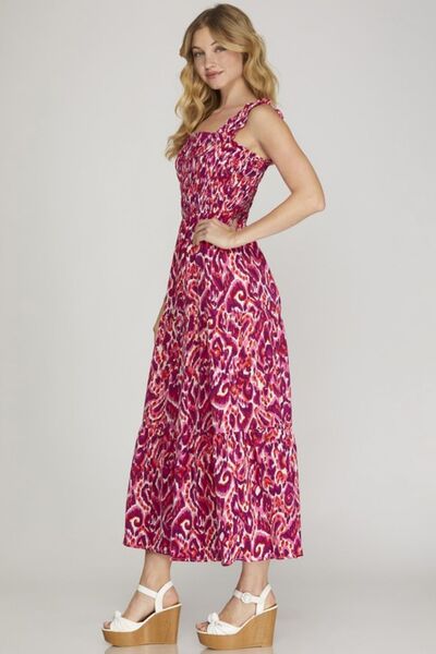 Smocked Printed Wide Strap Tiered Dress – Shop the Look in 2025 Trendsi