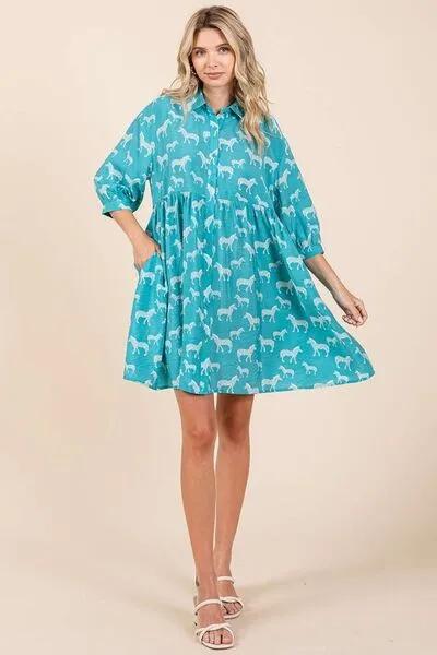 Zebra Print Button Down Shirt Mini Dress - Stand Out in Bold Style