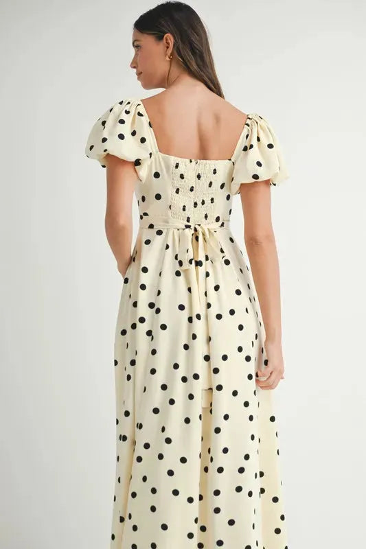 Timeless Polka Dot Puff Sleeve Midi Dress for Every Occasion