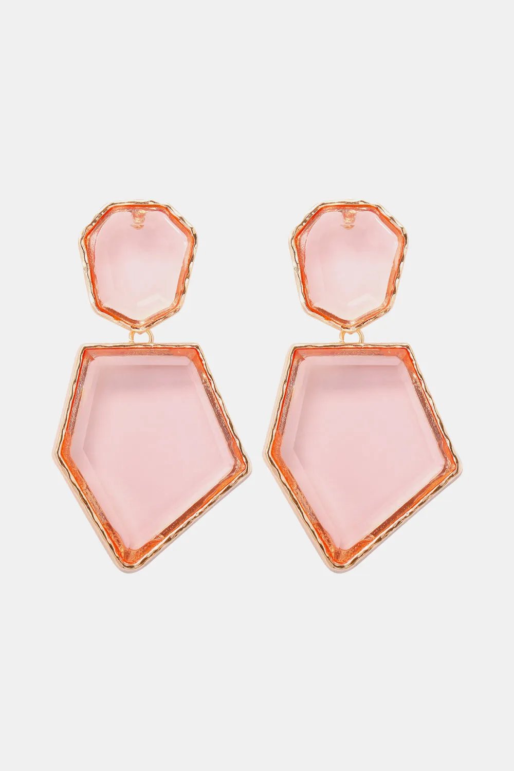 Framed Geometric Resin Drop Earrings