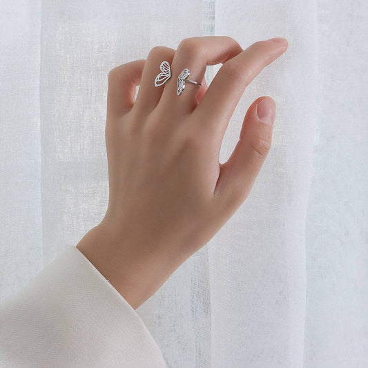 Dainty Adjustable Butterfly Ring – Titanium Steel, Gold or Silver, Whimsical Open Design Jewelry Bubble