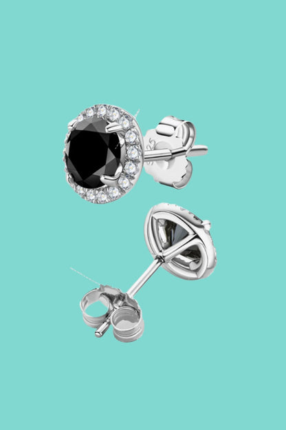 Stunning Black Moissanite Stud Earrings